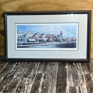Ken Frye Victorian Row Framed and Matted Signed Print